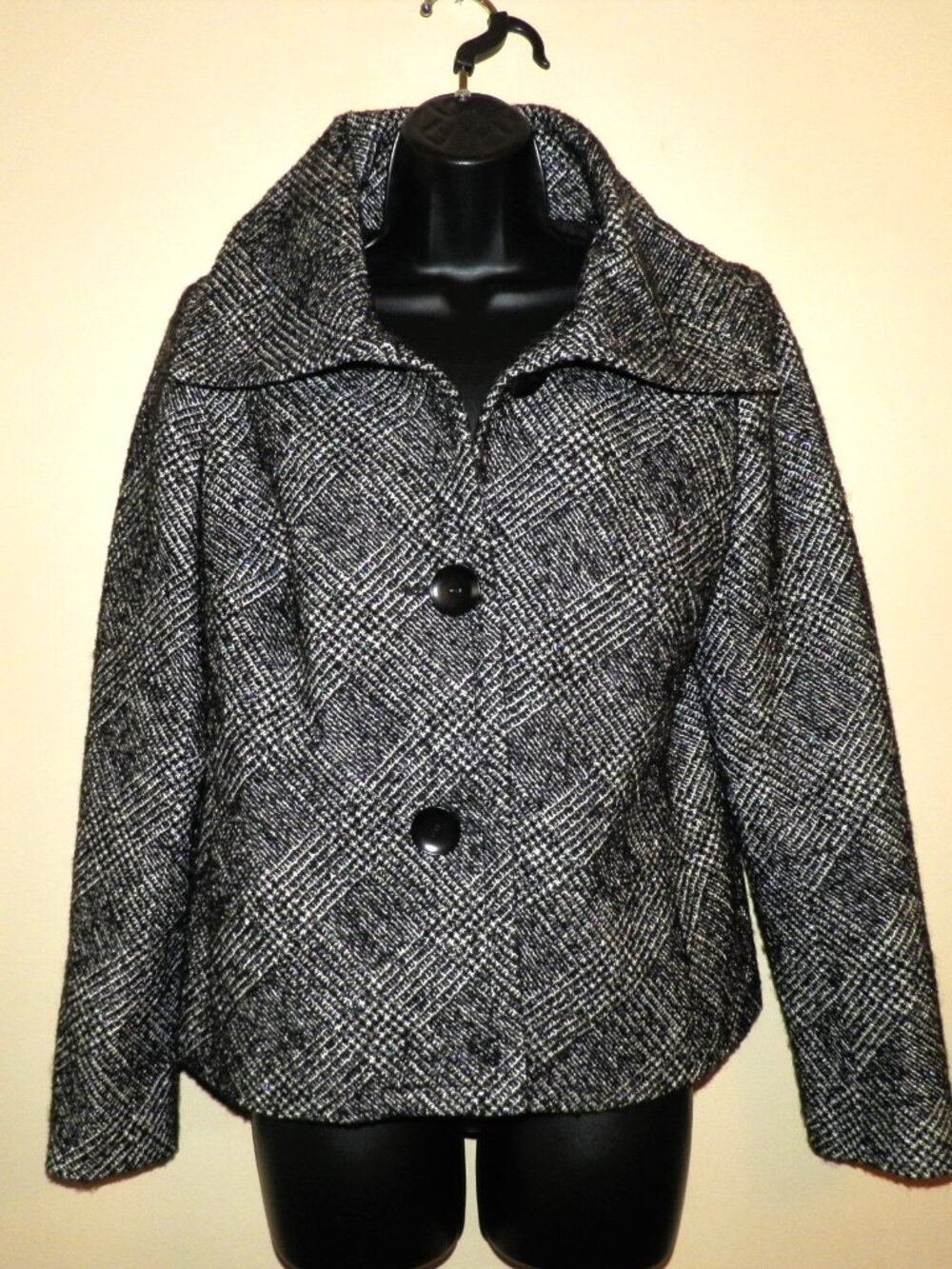 Talbots Petites Black & White Wool Jacket